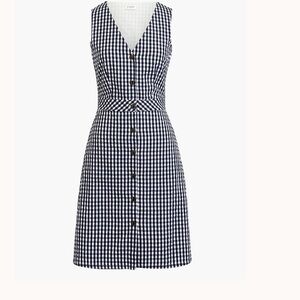 J. Crew Navy and White Checkered Mini Dress